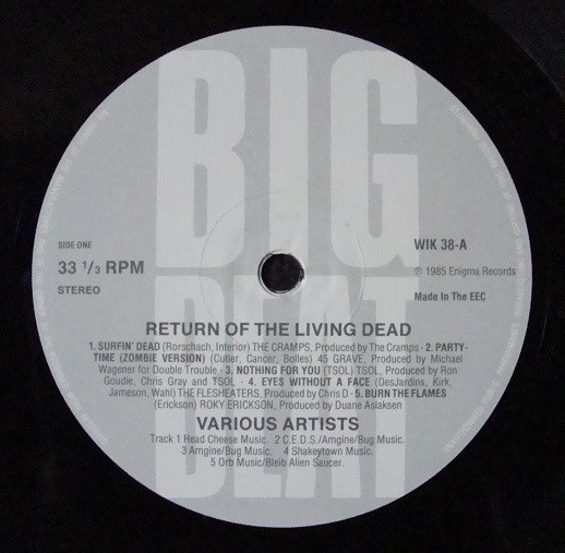 Various - The Return Of The Living Dead (Original Motion Picture Soundtrack) | Big Beat Records (WIK 38)