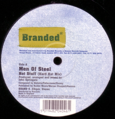 Men Of Steel - Hot Stuff / Brand New Love | Branded Records (BRAND 4) - 2