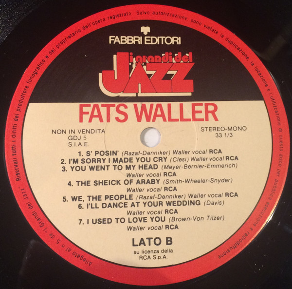 Fats Waller - Fats Waller | Fabbri Editori (GDJ 05) - 4 Fats Waller - Fats Waller | Fabbri Editori (GDJ 05) - 4