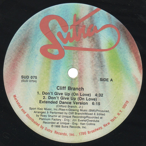 Cliff Branch - Don't Give Up (On Love) | Sutra Records (SUD 075)