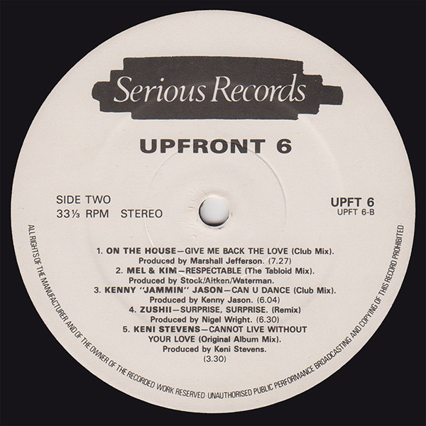 Various - Upfront 6 - The Cat's Whiskers | Serious Records (UPFT 6) - 4 Various - Upfront 6 - The Cat's Whiskers | Serious Records (UPFT 6) - 4