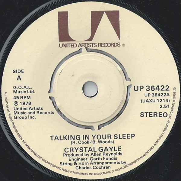 Crystal Gayle - Talking In Your Sleep | United Artists Records (UP 36422)