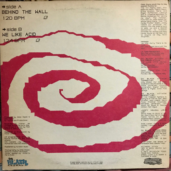 Deep Signs - Behind The Wall / We Like Acid | Da Black Attack (DA BLACK M005) - 2