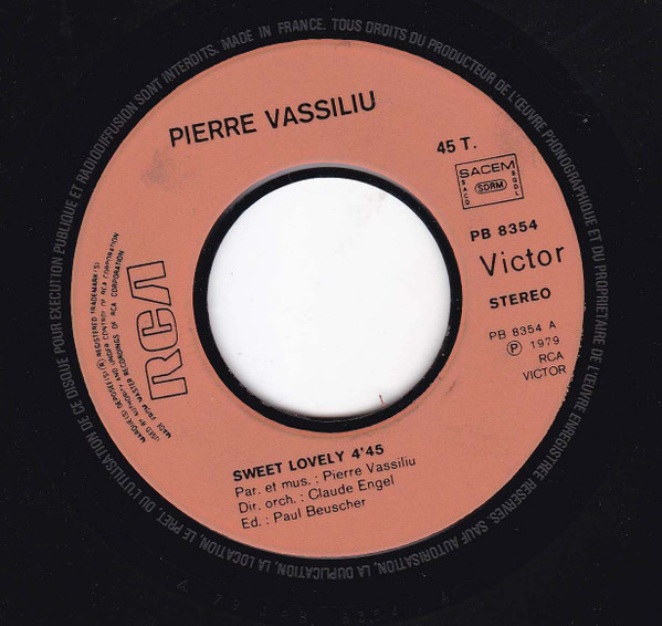 Pierre Vassiliu - Sweet Lovely | RCA Victor (PB 8354) - 3