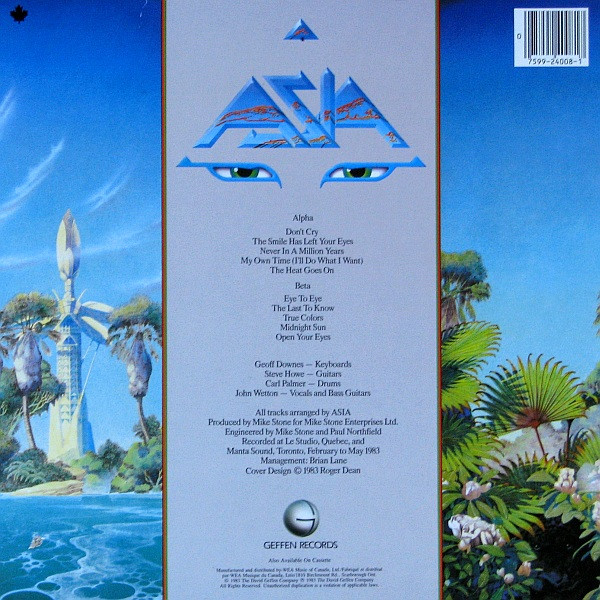Asia - Alpha | Geffen Records (XGHS 4008) - 2