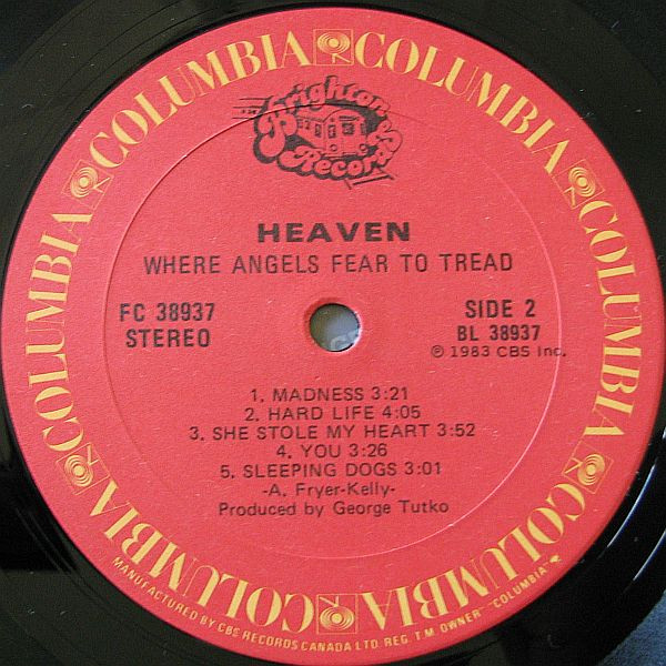 Heaven - Where Angels Fear To Tread | Columbia (FC 38937) - 4 Heaven - Where Angels Fear To Tread | Columbia (FC 38937) - 4