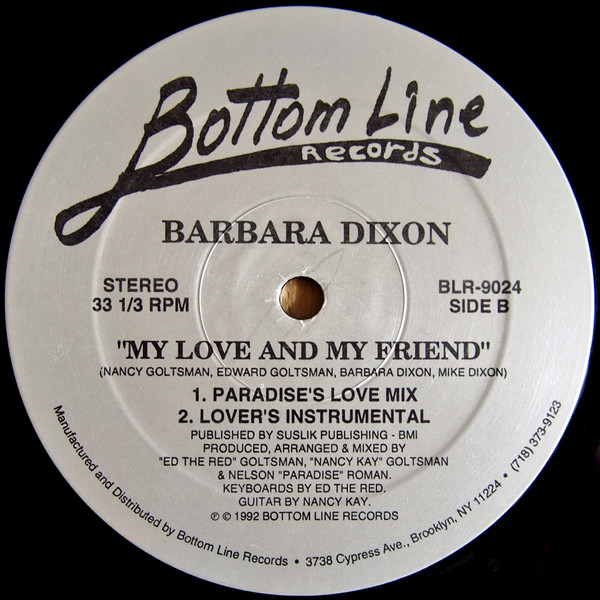 Barbara Dixon - My Love And My Friend | Bottom Line Records (BLR-9024) - 2