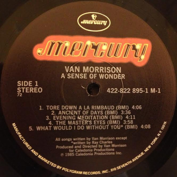 Van Morrison - A Sense Of Wonder | Mercury (822 895-1 M-1) - 3