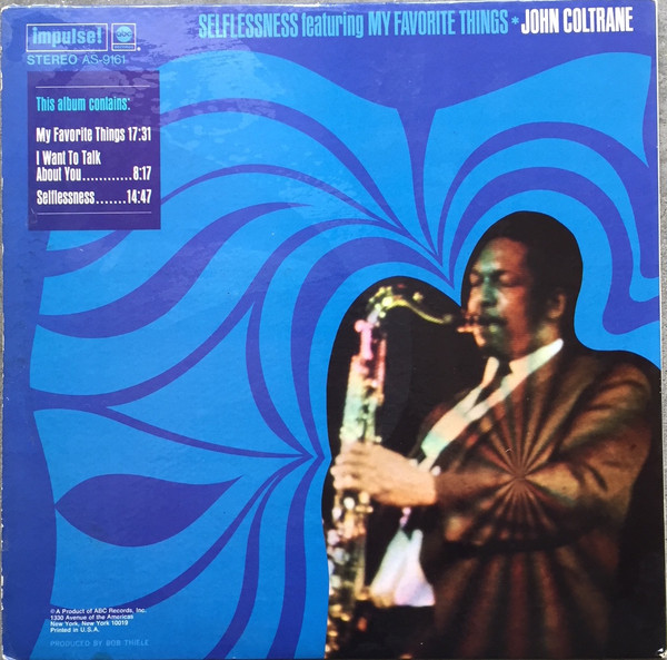 John Coltrane - Selflessness Featuring My Favorite Things | Impulse! (AS-9161) - 4