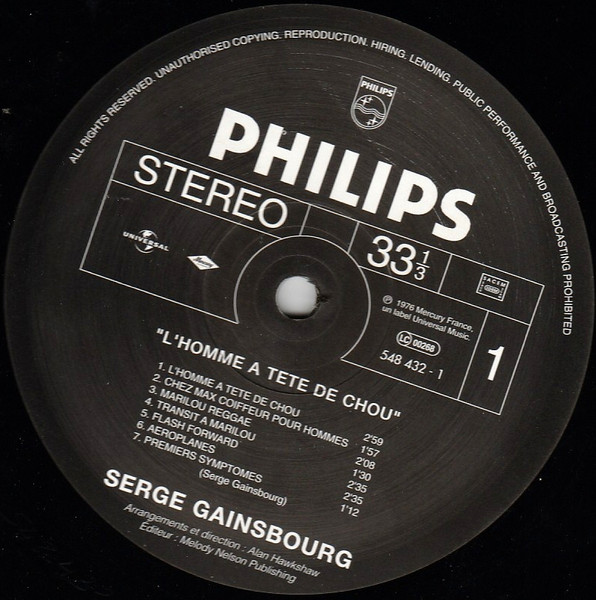 Serge Gainsbourg - L'Homme À Tête De Chou | Philips (548 432-1) - 3