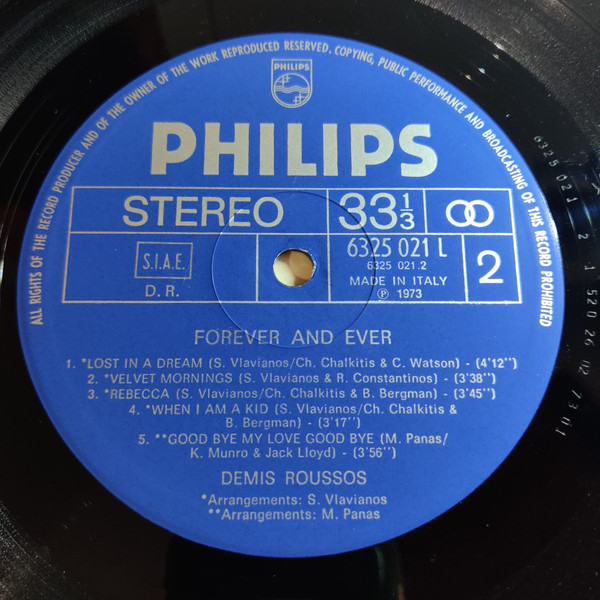 Demis Roussos - Forever And Ever | Philips (6325 021 L) - 4