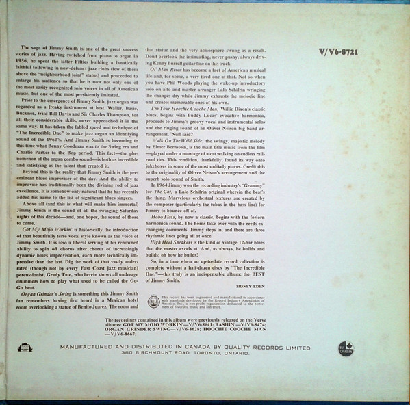 Jimmy Smith - The Best Of Jimmy Smith | Verve Records (V6-8721) - 2 Jimmy Smith - The Best Of Jimmy Smith | Verve Records (V6-8721) - 2