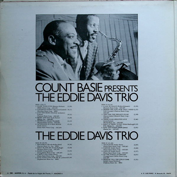 Count Basie Presents Eddie "Lockjaw" Davis Trio With Joe Newman - The Eddie Davis Trio With Joe Newman | Roulette (ALBUM RE 31S) - 2