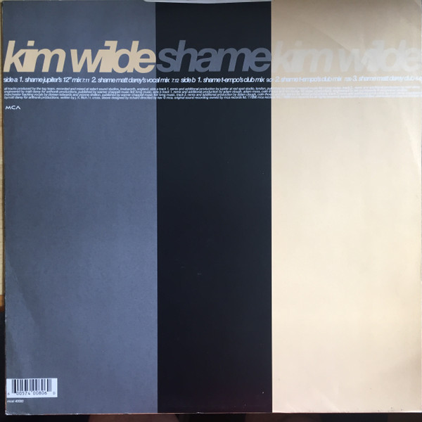 Kim Wilde - Shame | MCA Records (MCST 40080) - 2