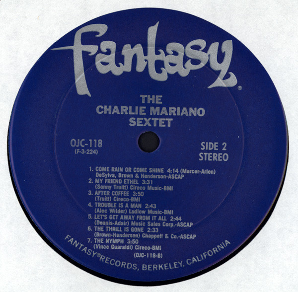 The Nat Pierce-Dick Collins Nonet / Charlie Mariano Sextet - The Nat Pierce-Dick Collins Nonet / The Charlie Mariano Sextet | Fantasy (F-3-224) - 4