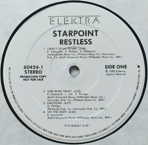 Starpoint - Restless | Elektra (60424-1) - 3