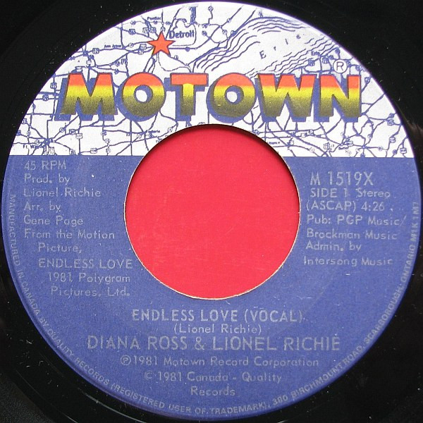 Diana Ross & Lionel Richie - Endless Love | Motown (M 1519X)