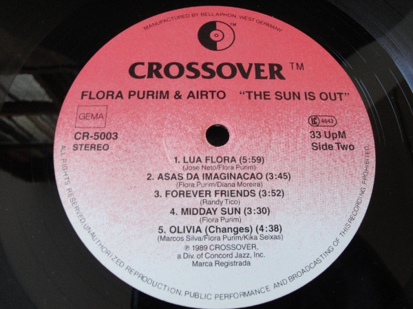 Flora Purim & Airto Moreira - The Sun Is Out | Crossover Records (CR-5003) - 4