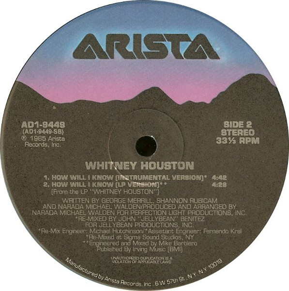 Whitney Houston - How Will I Know (12") [Vinyl] | Arista (AD1-9449) - 4