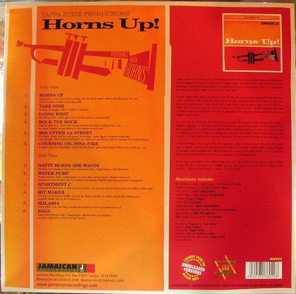 Tapper Zukie - Horns Up "Dubbing With Horns" | Jamaican Recordings (JRLP032) - 2