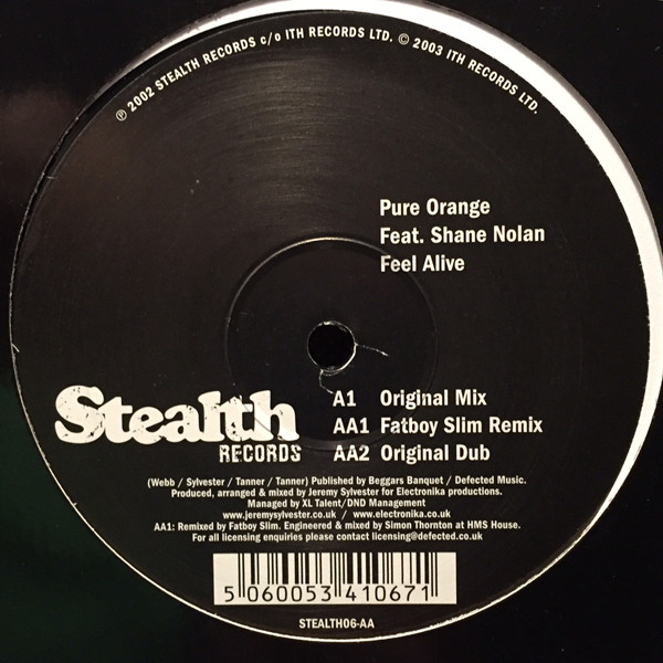 Pure Orange Feat. Shane Nolan - Feel Alive | Stealth Records (STEALTH 06) - 2