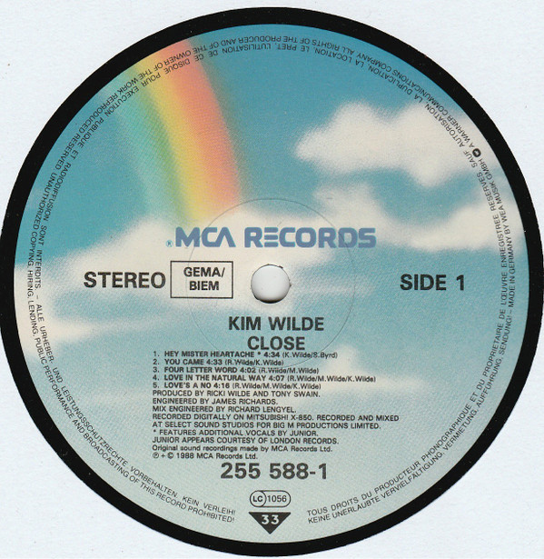 Kim Wilde - Close | MCA Records (255 588-1) - 4