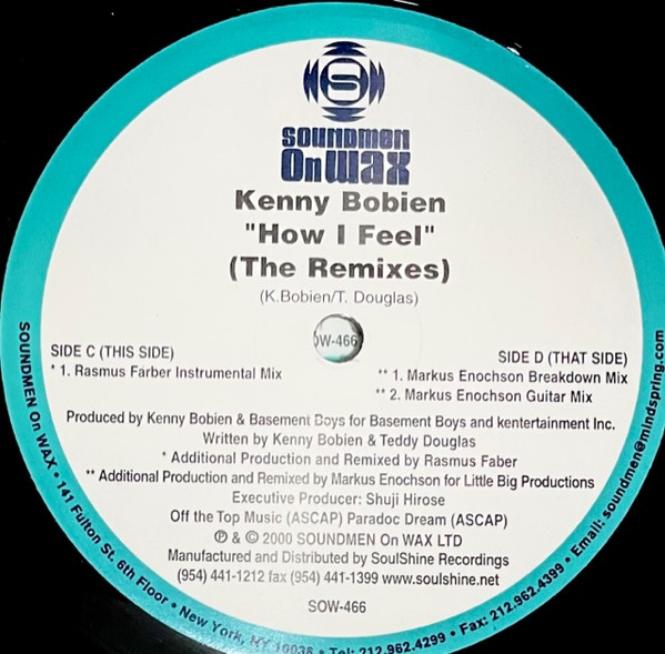 Kenny Bobien - How I Feel (The Remixes) | Soundmen On Wax (SOW-466) - 3 Kenny Bobien - How I Feel (The Remixes) | Soundmen On Wax (SOW-466) - 3