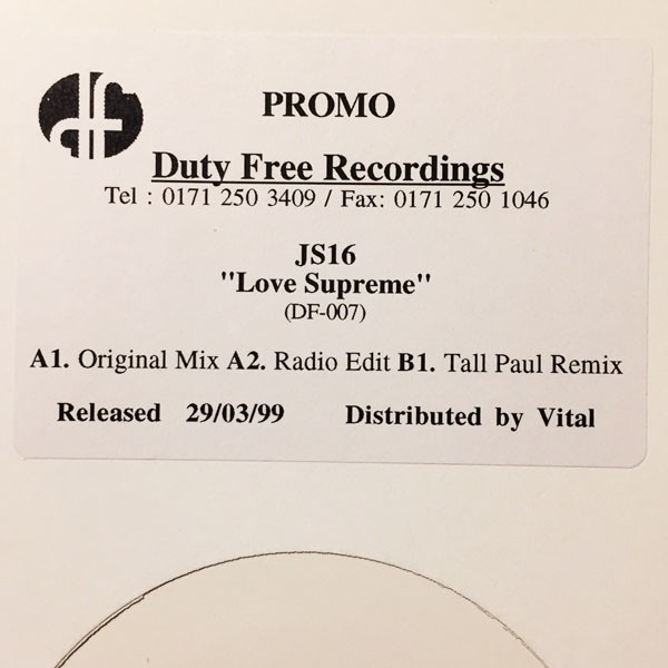 JS16 - Love Supreme | Duty Free Recordings (DF 007)