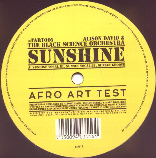 Alison David & Black Science Orchestra - Sunshine | Afro Art (TART005) - main