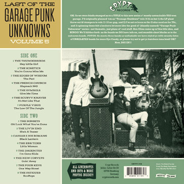 Various - Last Of The Garage Punk Unknowns Volume 5 | Crypt Records (CRYPT-116) - 2