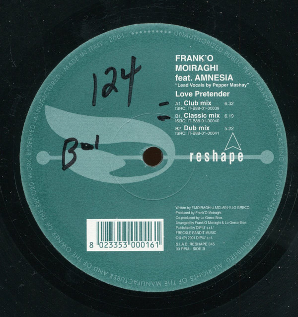 Frank 'O Moiraghi - Love Pretender | Reshape (RESHAPE 045) - 3
