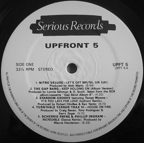 Various - Upfront 5 | Serious Records (UPFT 5) - 3