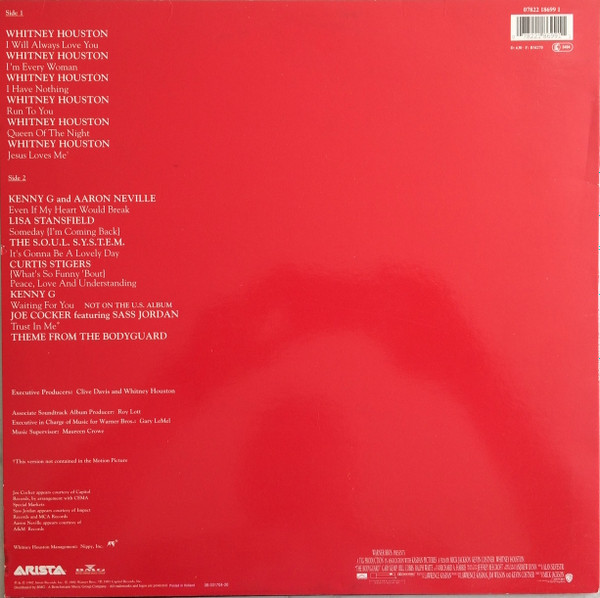 Various - The Bodyguard (Original Soundtrack Album) | Arista (07822 18699 1) - 2 Various - The Bodyguard (Original Soundtrack Album) | Arista (07822 18699 1) - 2