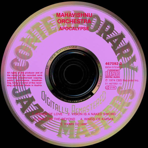 Mahavishnu Orchestra With London Symphony Orchestra , Michael Tilson Thomas - Apocalypse | CBS (467092 2) - 4 Mahavishnu Orchestra With London Symphony Orchestra , Michael Tilson Thomas - Apocalypse | CBS (467092 2) - 4