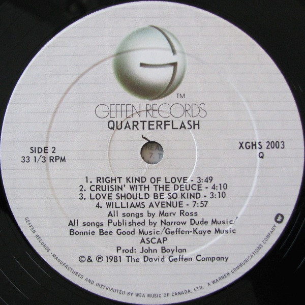 Quarterflash - Quarterflash | Geffen Records (XGHS 2003) - 4 Quarterflash - Quarterflash | Geffen Records (XGHS 2003) - 4