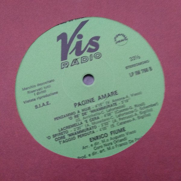 Enrico Fiume - Pagine Amare | Vis Radio (LP IM 766) - 4 Enrico Fiume - Pagine Amare | Vis Radio (LP IM 766) - 4