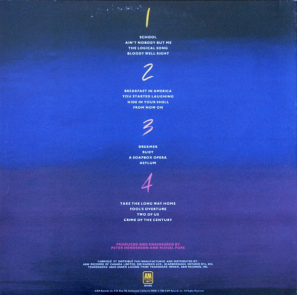 Supertramp - Paris | A&M Records (SP-6702) - 3