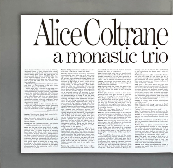Alice Coltrane - A Monastic Trio | Verve Records (602458948134) - 2 Alice Coltrane - A Monastic Trio | Verve Records (602458948134) - 2