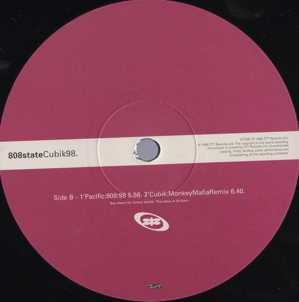 808 State - Pacific 808:98.Cubik98 | ZTT (ZTT98T) - 4