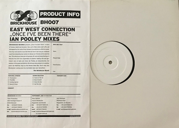East West Connection - Once I've Been There | Brickhouse Records (BH 007) East West Connection - Once I've Been There | Brickhouse Records (BH 007)