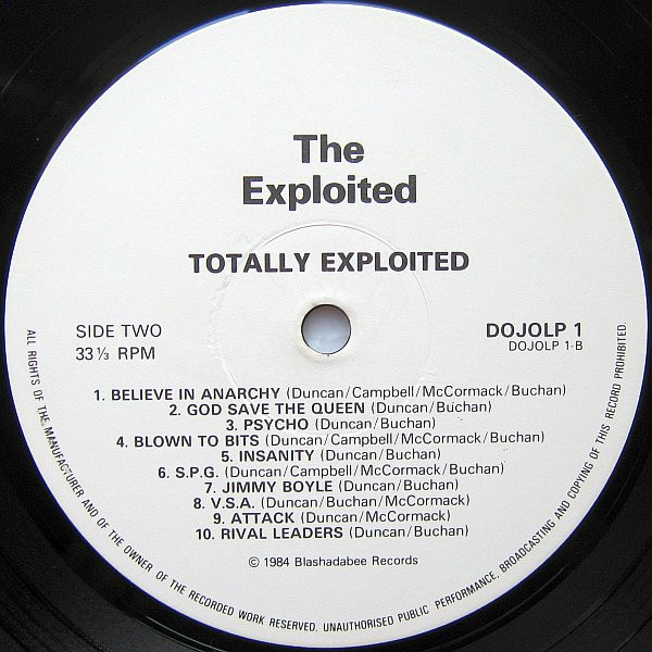 The Exploited - Totally Exploited | Dojo (DOJO LP1) - 4