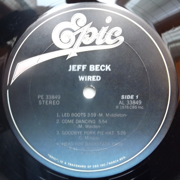 Jeff Beck - Wired | Epic (PE 33849) - 3