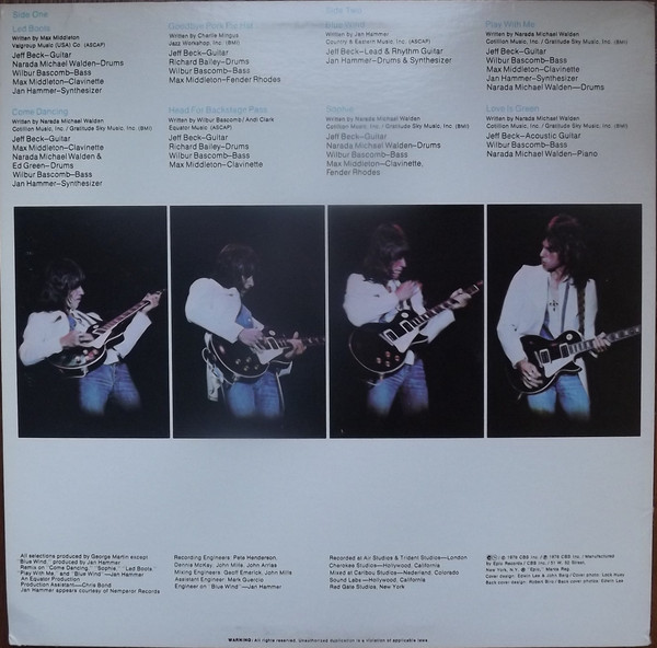 Jeff Beck - Wired | Epic (PE 33849) - 2