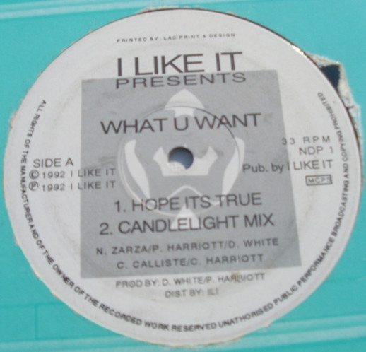 What U Want - Hope Its True | I Like It Records (NDP 1) - main What U Want - Hope Its True | I Like It Records (NDP 1) - main