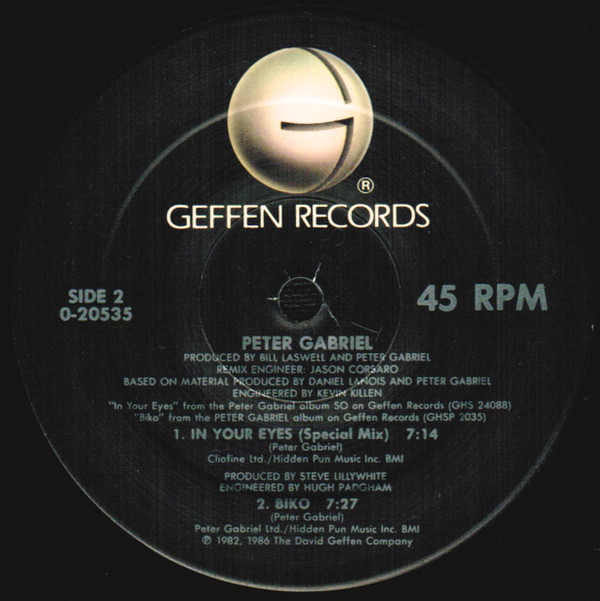 Peter Gabriel - In Your Eyes | Geffen Records (9 20535-0 A) - 4 Peter Gabriel - In Your Eyes | Geffen Records (9 20535-0 A) - 4