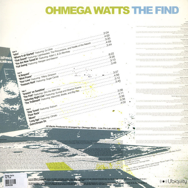 Ohmega Watts - The Find | Ubiquity (URLP 174) - 2 Ohmega Watts - The Find | Ubiquity (URLP 174) - 2