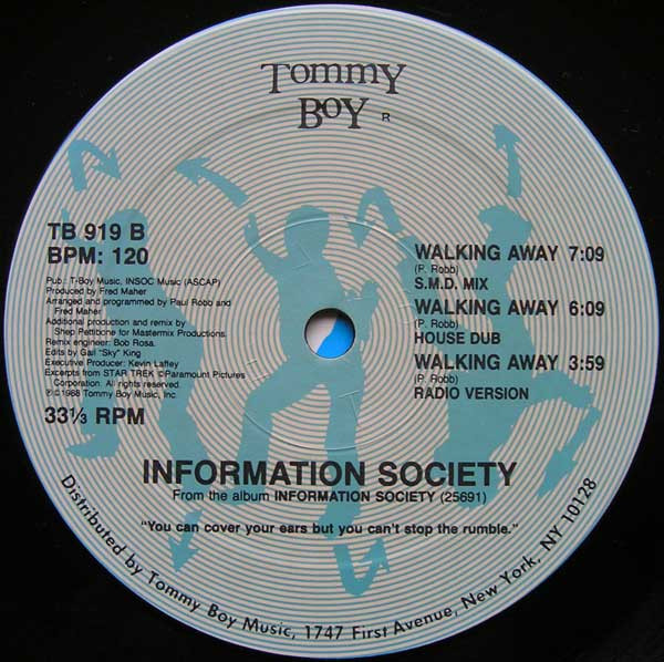 Information Society - Walking Away (12") [Vinyl] | Tommy Boy (TB 919) - 4