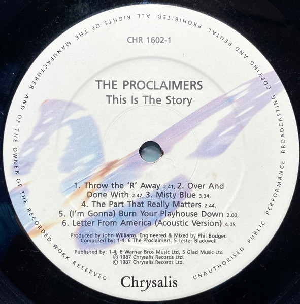 The Proclaimers - This Is The Story | Chrysalis (CHR 1602) - 3 The Proclaimers - This Is The Story | Chrysalis (CHR 1602) - 3