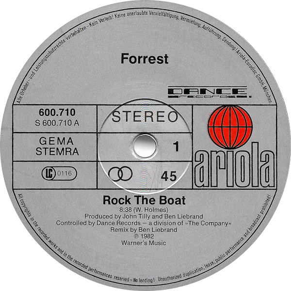Forrest - Rock The Boat | Ariola (600.710) - 3