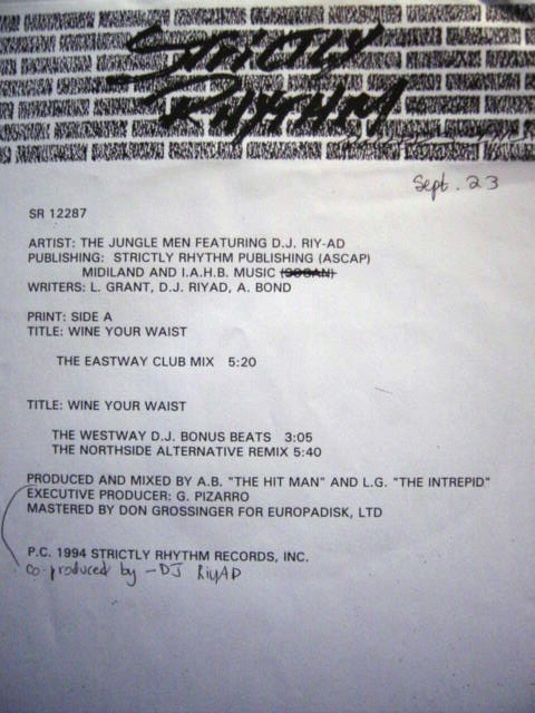 The Jungle Men Featuring DJ Riy-ad - Wine Your Waist | Strictly Rhythm (SR 12287) - 2 The Jungle Men Featuring DJ Riy-ad - Wine Your Waist | Strictly Rhythm (SR 12287) - 2